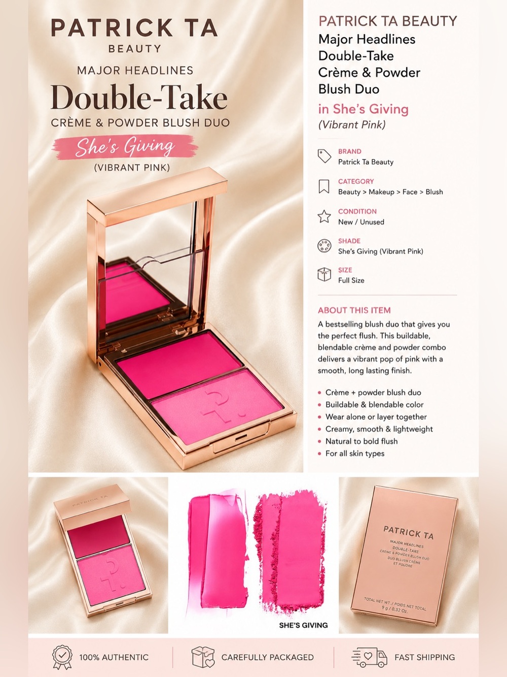 PATRICK TA Major Headlines Double-Take Crème & Powder Blush Duo She’s Giving